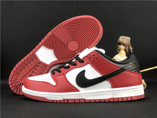 Women's Dunk Low Red/White Shoes 061